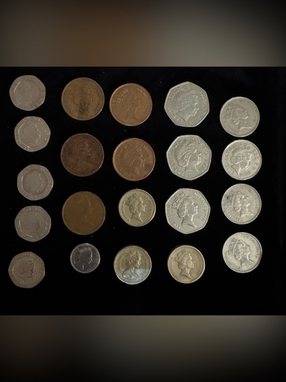 Vintage British UK Coin Lot Queen Elizabeth II 50p 20p 10p 2p £1